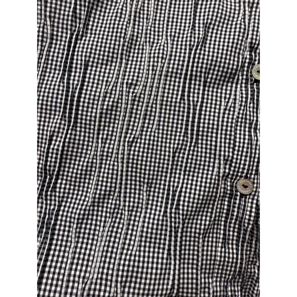 Foxcroft Women Sz 12 Long Sleeve Shirt Fitted Button Up Cotton Black White Check - Picture 3 of 7